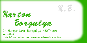 marton borgulya business card